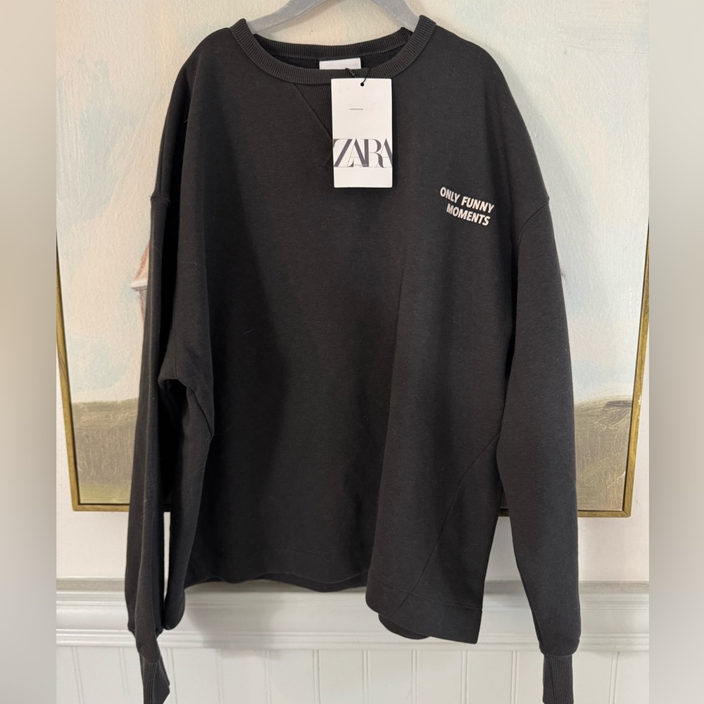 ZARA Kids ‘Party Together’ Stretch Crewneck Sweatshirt Size 11-12 NWT*WD